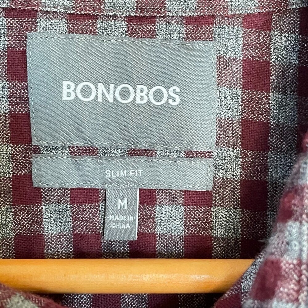 Bonobos Men's Medium Slim Fit Everyday Lightweight Flannel Shirt Long‎ Sleeve - Picture 4 of 4